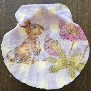 Glittery Bunny and Flowers Decor